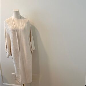Banana Republic Organic Cotton Long Cardigan Ivory XS/S Open Front